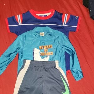Blue Long Sleeve Tee with Graphic Design
